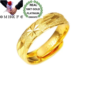 OMHXFC Engros Europæiske Mode Hot Smykker, Unisex Fest, Fødselsdag, Bryllup Gave Vintage Blomst Resizable 18KT Guld Ring EJ29