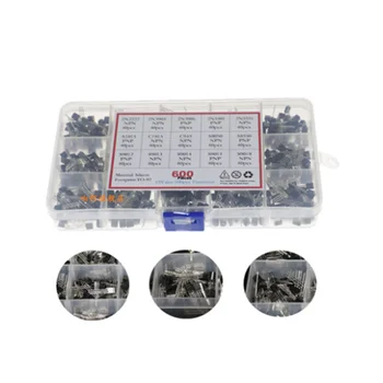 15values X40pcs=600pcs Transistor-92 Sortiment Box Kit Transistorer 2N2222 2N3904 2N3906 C945 S8050 S8550 S9014 S9013 S9012