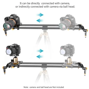 Neewer Carbon Fiber Kamera Styr Skyder Video Stabilizer Jernbane med 6 Lejer til Canon/Nikon/Pentax DSLR DV 58998