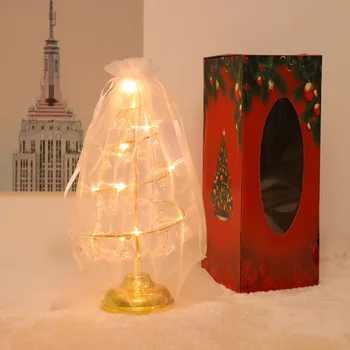 LED juletræ bordlampe Batteriet Moderne Krystal Bruser Indretning, Lys Soveværelse Stue Julegave Bord Lys