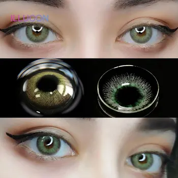 ILLUCON 2pcs/ Par Farve Kontakt Linser til Øjnene Farvet Kosmetiske Cat Eye Blød Kontakter Linse Eyra Serie