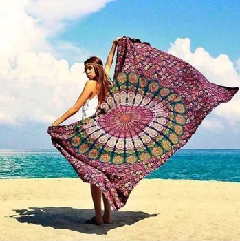 Indisk Mandala Rektangel Blomst Peacock Gobelin Væggen Hænger Stranden Kaste Håndklæde Hippie Sengetæppe Sigøjner Yogamåtte Tæppe