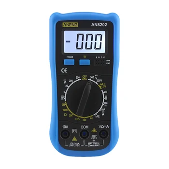 AN8202 Digital LCD-Multimeter Baggrundslys Voltmeter amperemeter AC DC Volt Ohm Tester Test Nuværende NG4S 597
