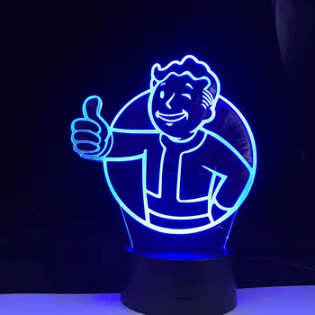Spillet Fallout Shelter Farver Skiftende Nightlight Gave til Børnene Barnets Soveværelse Dekoration bordlampe 3d Led Nat Lys Sengen