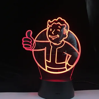 Spillet Fallout Shelter Farver Skiftende Nightlight Gave til Børnene Barnets Soveværelse Dekoration bordlampe 3d Led Nat Lys Sengen
