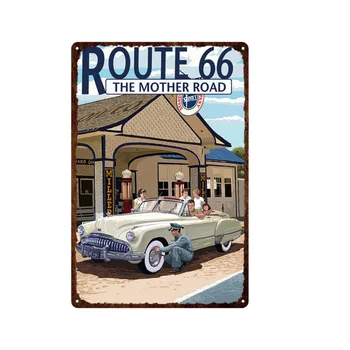 Route 66 Skilte Af Metal Retro Plakat Motorcykel Racing Plak Amerikanske Wall Sticker Strygejern Maleri, Udsmykning Garage Bar Club Shop Art