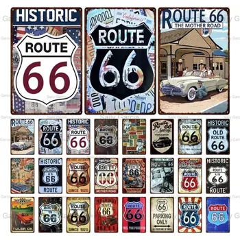Route 66 Skilte Af Metal Retro Plakat Motorcykel Racing Plak Amerikanske Wall Sticker Strygejern Maleri, Udsmykning Garage Bar Club Shop Art