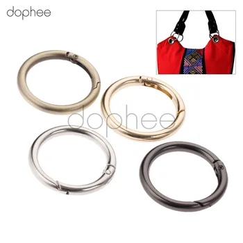 Dophee 5pcs 32mm Forår O-Ringe 4 Farver Oplukkelig Nøglering i Læder Bælte Taske Rem Dog Kæde Spænder Snap Lås DIY Tilbehør