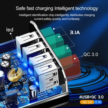 OLAF Hurtig Opladning QC 3.0 Smart Hurtig 4 USB Oplader Til iphone Xiaomi Samsung Hurtig Opladning Opladning Adapter Mobiltelefon