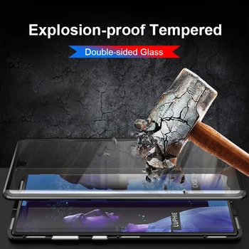 Taske Til Samsung Galaxy S10 Plus S10E S10+ Beskyttelse Magnetisk Metal Sagen På S 10 Plus 10E 10+ Forside Bagside i Hærdet glas Cover