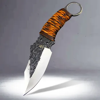 High carbon stål kniv advanced sort træ-håndtag jagt fast kniv udendørs camping taktik praktisk redskab til overlevelse kniv