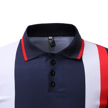 Nye Mænd Polo Shirt Mænd Casual Business Patchwork Slim Fit Polo Shirt Kort Ærme Åndbar Kontrast Farve Polo Shirt XXXL
