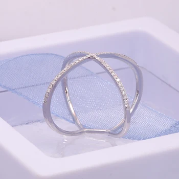 AEAW 18k hvide Guld DF Runde Cut Engagement&Bryllup band Moissanite Lab Vokset Diamant Band Ring for Kvinder 6124