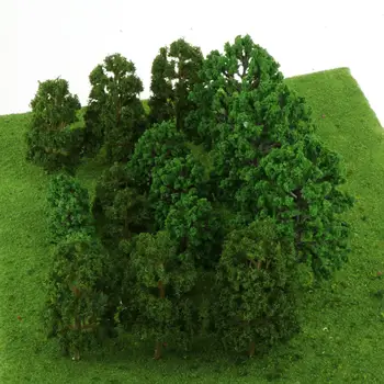 18Pieces Model Træer Dyb Grøn for Jernbanen Landsby Arkitektur Layout Diorama Natur
