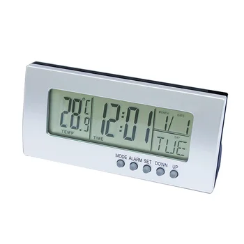 LCD-Digital Vækkeur 12/24H Vækkeur Dato Snooze Funktion Temperatur Display til Soveværelse Tabel Indretning