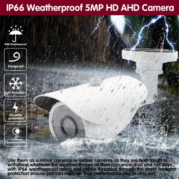 AHD Analog Kamera, 1080P High Resolution Vinkel Linse Night Vision Vandtæt Bullet Udendørs CCTV-Kameraer Uden Sikkerhed Kamera 61697