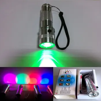 10 i 1 Flerfarvet Lommelygte 3W RGB farveskift Edison Fakkel Kraftfuld Single Mode Lang Række Lys til Daglig Lys og Gave