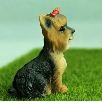 Dværgschnauzeren Dog Miniature Fe Figurer I Landskab Bonsai Figurer Mini Garden Home Toy Gaver Fe Haven Dekorationer