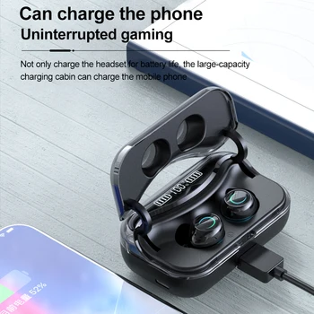 Bluetooth Hovedtelefoner Trådløse Hovedtelefoner Smart Touch-Kontrol Udendørs Sport Headset Auto-Parring Øretelefoner med LED Power Displayet Sag
