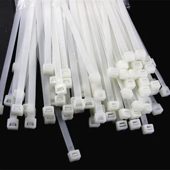 100pcs 8*250mm (7.6 mm Bredde) Hvid Sort Nylon 66 Netværk Elektrisk Ledning String Zip Fastener selvlåsende Plast Kabel Uafgjort