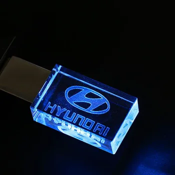 Moderne Hyundai krystal + metal USB-flash-drev pendrive, 4GB, 8GB, 16GB, 32GB, 64GB 128GB Ekstern Storage memory stick u disk