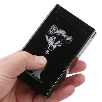 Black Wolf Metal Cigaret Kasser Personlig Ultra Tynd Automatisk Tobak Cigaret Holder Opbevaring Tilfælde, Lomme-sag Gaver 6279