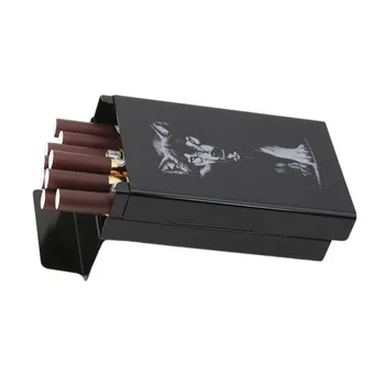 Black Wolf Metal Cigaret Kasser Personlig Ultra Tynd Automatisk Tobak Cigaret Holder Opbevaring Tilfælde, Lomme-sag Gaver