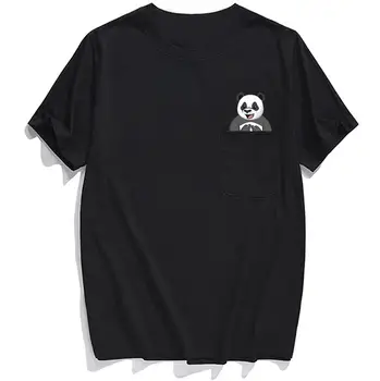 2020 Nye herre T-Shirt Fashion Brand lomme Bomuld kortærmet panda Tegnefilm print t-shirt, toppe sjove Harajuku Casual t-shirts