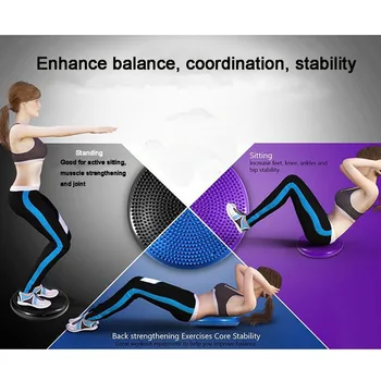 33x33cm Oppustelige Yoga Massage Bold Holdbar Universal Sport Fitness Fitness Yoga Slingre Stabilitet Balance Disc Massage Pude Mat 62974