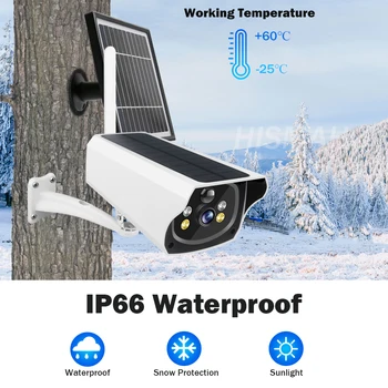 4G IP Kamera Udendørs 1080P HD CCTV Kamera WiFi Hjem Sikkerhed Kamera Batteri Ekstern 3.3 W solpanel Farve Night Vision