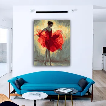 DIY farvestoffer billeder af tal med ballet pige billede tegning Relief maleri af numre, der er indrammet Hjem