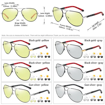 Høj Kvalitet Retro Pilot Solbriller Mænd Polariseret Fotokromisk Kørsel Briller Til Kvinder Kamæleon Anti-Blænding zonnebril heren
