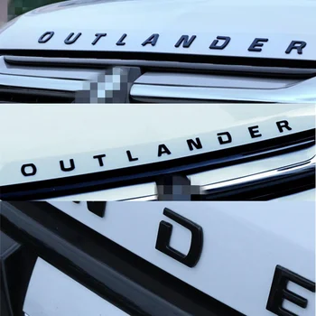 For Mitsubishi Outlander ABS Chrome Bil 3D Bogstaver Hætte Logo logo Badge bil klistermærke Til Outlander Ordlyd Brev tilbehør