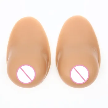 Realistisk Sagging Falske Breast Silikone Vand Drop Form Selvklæbende Bryst Form For Postoperativ Transvestit Cosplay 2 Farve