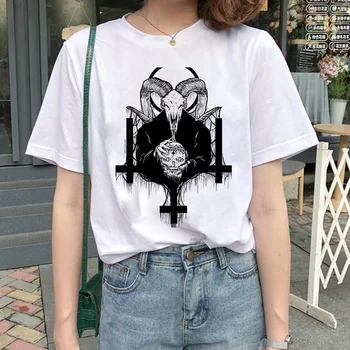 Kvinde t-shirts Satan Demon Død Skræmmende Onde Satanisme Grim Reaper T-shirt, Top, t-Shirt med Vintage Tøj, T-shirt Harajuku T-Shirt