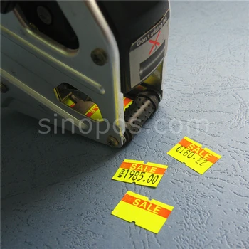 Trykt Salg Pris Pistol Etiketter 21x12mm, en linje etiketteringsmaskine priser labeler #5500 papir tag mærkaten label applikator refill roll
