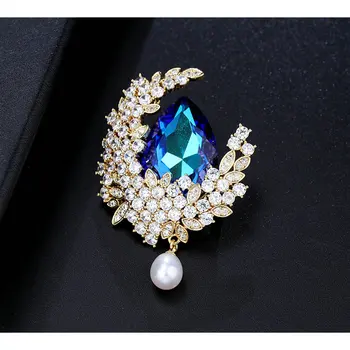 SINZRY smukke kreative cubic zirconia ferskvands perle brude elegante brocher pin-dame kjole smykker tilbehør 6421