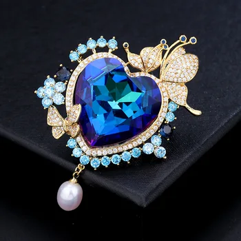 SINZRY smukke kreative cubic zirconia ferskvands perle brude elegante brocher pin-dame kjole smykker tilbehør
