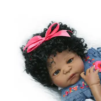 NPK 57cm populære Christmas holiday gaver simulering reborn baby kan indtaste vand silikone reborn baby dolls African American 6425