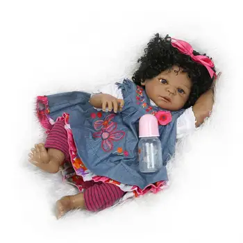 NPK 57cm populære Christmas holiday gaver simulering reborn baby kan indtaste vand silikone reborn baby dolls African American