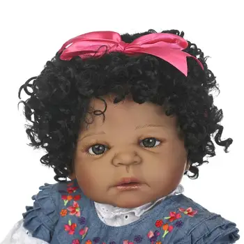 NPK 57cm populære Christmas holiday gaver simulering reborn baby kan indtaste vand silikone reborn baby dolls African American