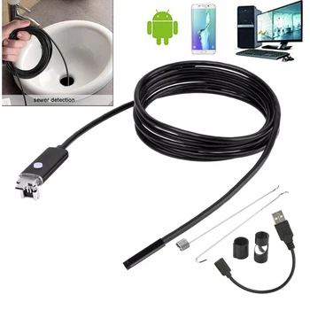 Ny 5,5 mm 7 mm 1M 2M USB-Kabel Vandtæt 6LED Android Endoskop 1/9 CMOS Mini USB Endoskop Inspektion Kamera-Endoskop 64625