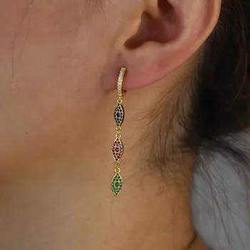 2020 nye mode kvindelige smykker, farverige onde øje charme lang dingle drop ørering heldig tyrkisk smykker