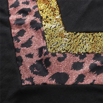 Leopard Print Sweatshirt Kvinder Efteråret bedste Damer Mode paillet Trøjer med Lange Ærmer Løs Hoody Dames Streetwear