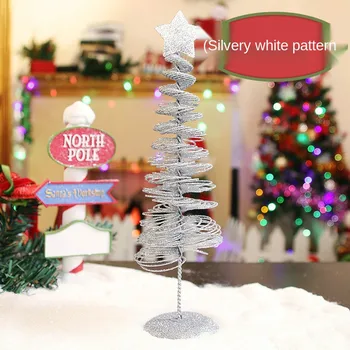 Mini-Christmas tree decor træ Mini jern wire træ julepynt til hjem tree dekoration kunstig træ