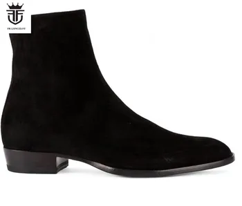 FR.LANCELOT 2020 Nye ruskind læder mænd støvletter zip op Chelsea Støvler sort ruskind Ankel Støvler Mænds Fashion party sko vintage