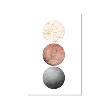 Moderne Abstrakte Pink Moon Olie Maleri Geometri Runde Trekant Plakat Skandinavisk Indretning, Stue Dekoration Cuadros 65