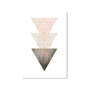 Moderne Abstrakte Pink Moon Olie Maleri Geometri Runde Trekant Plakat Skandinavisk Indretning, Stue Dekoration Cuadros