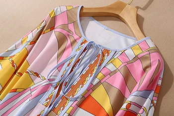 MIUXIMAO 2021 Gulv Længde Silke Kjole Kvinder Strik Elastisk Boheme Print Elegante Blade Over Størrelse Løse Nye Efteråret Kaftan Kjole