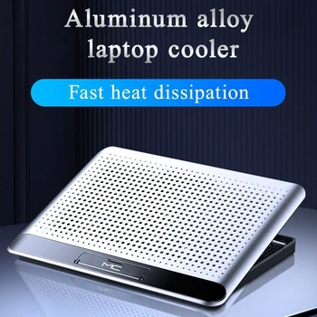 Aluminium Legering Laptop Cooler Stå, Bærbare Ultra Slim Stille Notebook Køler Bærbar PC Cooling Pad
